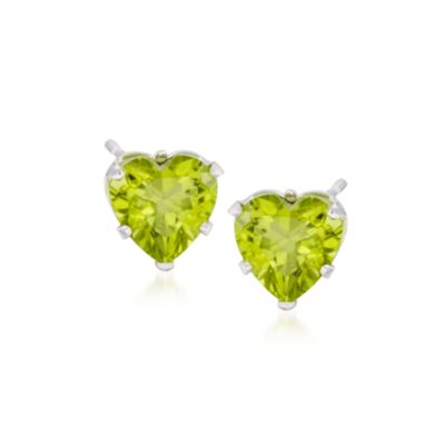 2.40 ct. t.w. Peridot Heart Stud Earrings in Sterling Silver &mdash; Alt Image 1