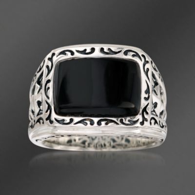 Scott Kay Men's Onyx and Sterling Silver Ring. Size 10 &mdash; Alt Image 1