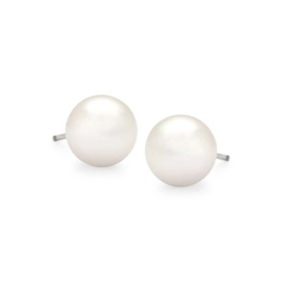 7-7.5mm Pearl Earrings In Sterling Silver &mdash; Alt Image 1