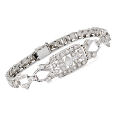C. 1925 Vintage 4.00 ct. t.w. Diamond Bracelet In Platinum. 7" &mdash; Alt Image 1