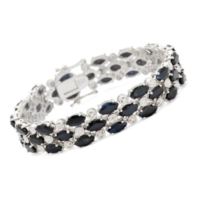 27.00 ct. t.w. Sapphire Bracelet With Diamond Accent In Sterling Silver &mdash; Alt Image 1