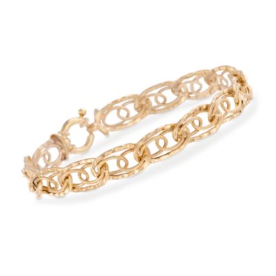 14kt Yellow Gold Double-Oval Link Bracelet. 7.5" &mdash; Alt Image 1