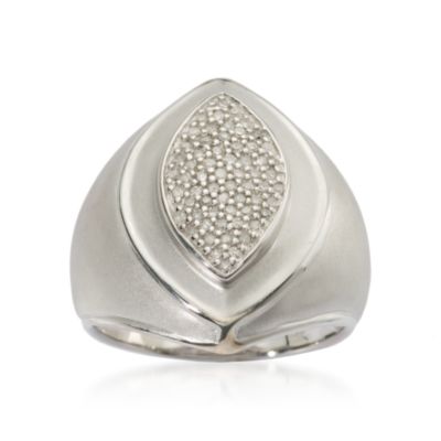 .25 ct. t.w. Pave Diamond Ring In Sterling Silver. Size 10 &mdash; Alt Image 1