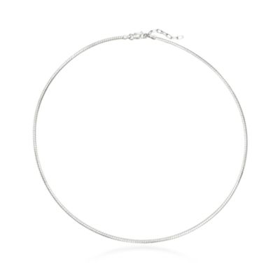 Italian 14kt Yellow Gold and Sterling Silver Reversible 2mm Omega Necklace &mdash; Alt Image 3