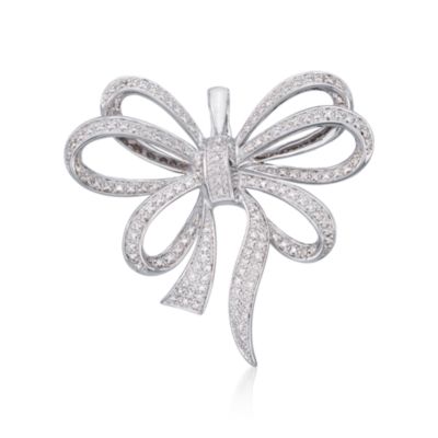 .50 ct. t.w. Diamond Bow Pin/Pendant in Sterling Silver &mdash; Alt Image 1