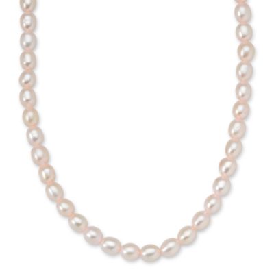 Child's Pink Cultured Pearl Necklace With 14kt Yellow Gold Clasp . 13" &mdash; Alt Image 1