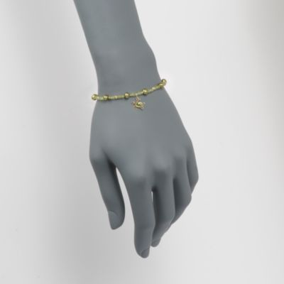 8.50 ct. t.w. Peridot and 3-4mm Cultured Pearl Turtle Bracelet In 14kt Yellow Gold. 7" &mdash; Alt Image 2