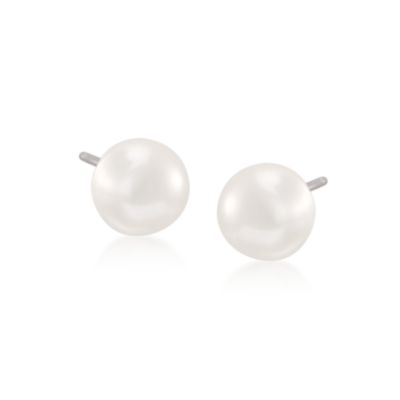 Seven Pairs of 7-7.5mm Multicolored Cultured Pearl Earrings in Sterling Silver &mdash; Alt Image 3