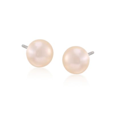Seven Pairs of 7-7.5mm Multicolored Cultured Pearl Earrings in Sterling Silver &mdash; Alt Image 4