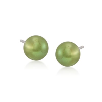 Seven Pairs of 7-7.5mm Multicolored Cultured Pearl Earrings in Sterling Silver &mdash; Alt Image 7