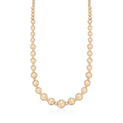 14kt Yellow Gold Graduated 2.5-9mm Bead Necklace &mdash; Alt Image 1