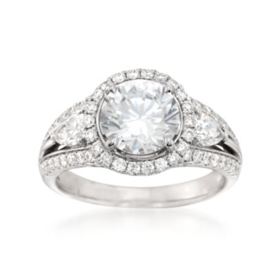 Simon G. 1.13 ct. t.w. Diamond Engagement Ring Setting in 18kt White Gold &mdash; Alt Image 1
