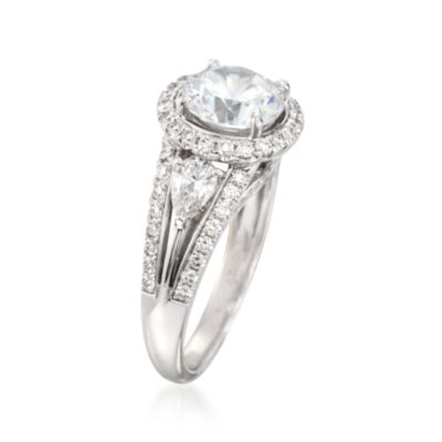 Simon G. 1.13 ct. t.w. Diamond Engagement Ring Setting in 18kt White Gold &mdash; Alt Image 2