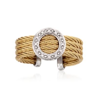 Charriol "Classique" Stainless and 18kt White Gold Diamond Ring. Size 6.5 &mdash; Alt Image 1