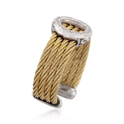 Charriol "Classique" Stainless and 18kt White Gold Diamond Ring. Size 6.5 &mdash; Alt Image 3