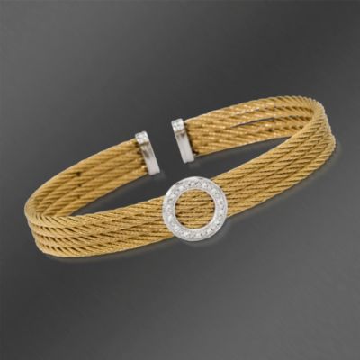 Charriol "Classique" Diamond Accent Bracelet in Stainless and 18kt Yellow Gold. 7" &mdash; Alt Image 1