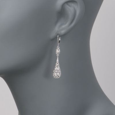 .20 ct. t.w. Diamond Teardrop Earrings in Sterling Silver &mdash; Alt Image 2