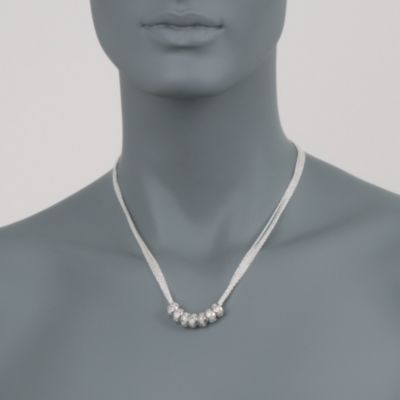 .15 ct. t.w. Diamond Barrel Bead Necklace in Sterling Silver &mdash; Alt Image 3