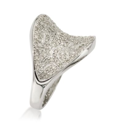 .65 ct. t.w. Concave Pave Diamond Ring In Sterling Silver. Size 5 &mdash; Alt Image 2
