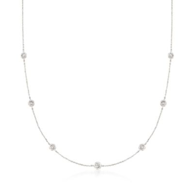 .20 ct. t.w. Diamond Station Necklace in 14kt White Gold &mdash; Alt Image 1
