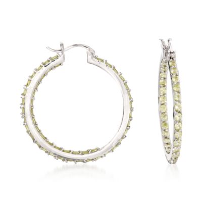 4.30 ct. t.w. Peridot In-And-Out Hoop Earrings In Sterling Silver &mdash; Alt Image 1