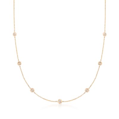 .20 ct. t.w. Diamond Station Necklace in 14kt Yellow Gold &mdash; Alt Image 1