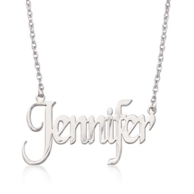 Sterling Silver Nameplate Necklace &mdash; Alt Image 1