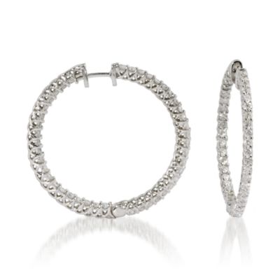 4.00 ct. t.w. Diamond In-And-Out Hoop Earrings in 14kt White Gold  &mdash; Alt Image 1