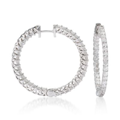 3.00 ct. t.w. Diamond In-And-Out Hoop Earrings in 14kt White Gold &mdash; Alt Image 1