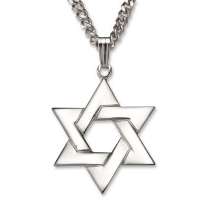 Star of David Necklace Pendant in Sterling Silver. 24" &mdash; Alt Image 1