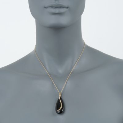 Black Onyx Sweep Pendant In 14kt Yellow Gold &mdash; Alt Image 2