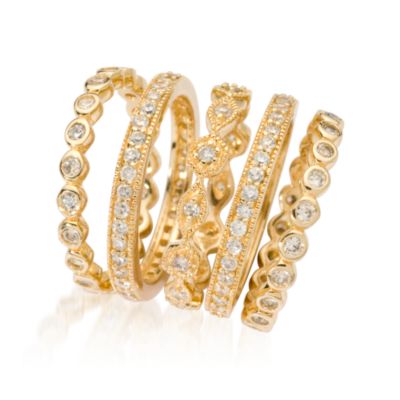 Set of Five 2.80 ct. t.w. CZ Eternity Bands In 14kt Over Sterling &mdash; Alt Image 3