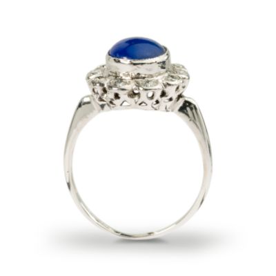 C. 1950 Vintage Lapis Ring With .50 ct. t.w. Diamonds in 14kt White Gold. Size 8.75 &mdash; Alt Image 3