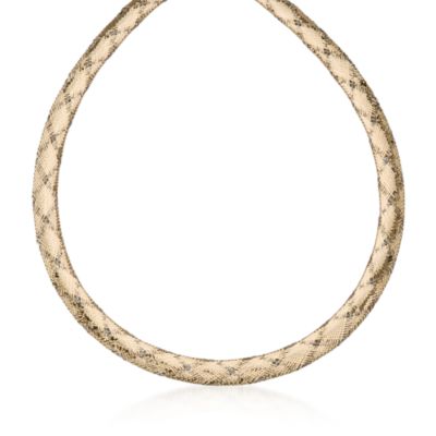 Italian Two-Tone 14kt Gold Omega Necklace. 20" &mdash; Alt Image 1