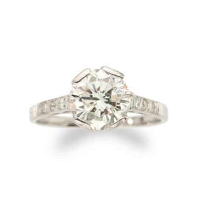 C.1970 Vintage 2.22 ct. t.w. Diamond Solitaire Engagement Ring In Platinum. Size 6.5 &mdash; Alt Image 1