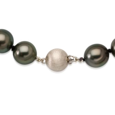 10-13mm Black Tahitian Pearl Necklace With 14kt White Gold Clasp &mdash; Alt Image 3