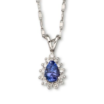 .40 Carat Tanzanite and .15 ct. t.w. Necklace In 14kt White Gold. 18" &mdash; Alt Image 1