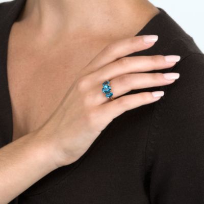 4.00 ct. t.w. Topaz 3-Stone Oval Ring in 14kt Yellow Gold &mdash; Alt Image 3