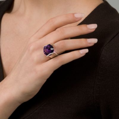 12.50 Carat Amethyst Ring in Sterling Silver &mdash; Alt Image 4