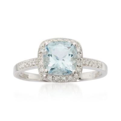 1.20 ct. Aquamarine and .15 ct. t.w. Diamond Ring In 14kt White Gold &mdash; Alt Image 1