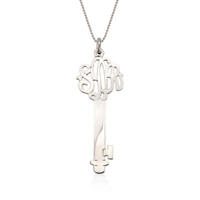 Sterling Silver Monogram Key Necklace &mdash; Alt Image 1