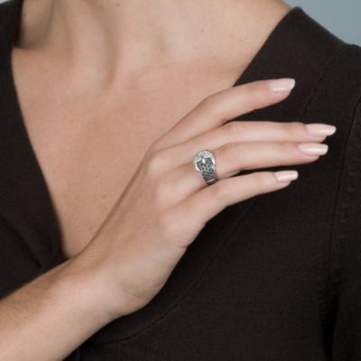 .25 ct. t.w. Black and White Diamond Buckle Ring in Sterling Silver &mdash; Alt Image 4