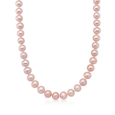 10-11mm Pink Pearl Necklace in 14kt Yellow Gold. 16" &mdash; Alt Image 1