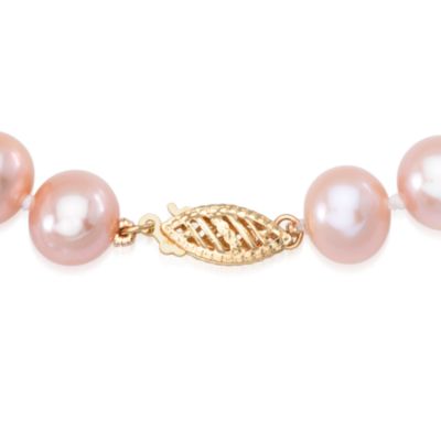 10-11mm Pink Pearl Necklace in 14kt Yellow Gold. 16" &mdash; Alt Image 8