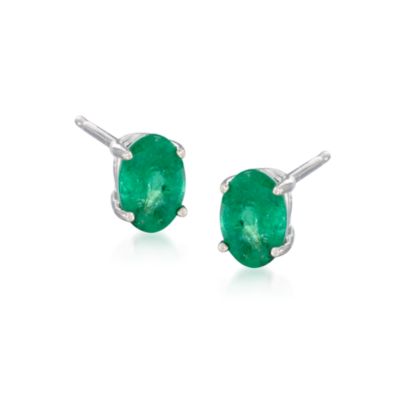 1.30 ct. t.w. Emerald Stud Earrings In Sterling Silver   &mdash; Alt Image 1