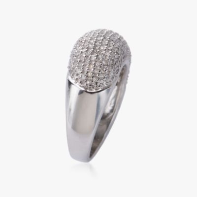 1.00 Carat t.w. Pave Diamond Ring In Sterling Silver. Size 6 &mdash; Alt Image 2