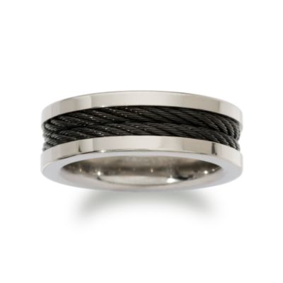 Men's 8mm Titanium and Stainless Steel Wedding Ring &mdash; Alt Image 1
