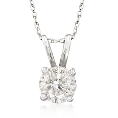 .75 Carat Diamond Solitaire Necklace in 14kt White Gold. 18" &mdash; Alt Image 1