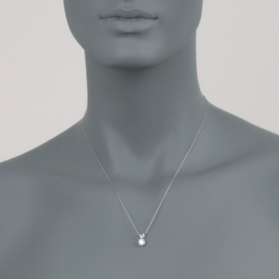 .75 Carat Diamond Solitaire Necklace in 14kt White Gold. 18" &mdash; Alt Image 2