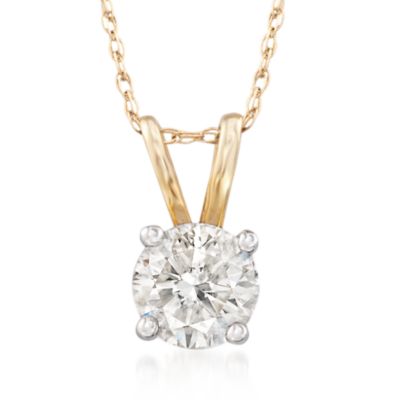 .75 ct. t.w. Diamond Solitaire Necklace in 14kt Yellow Gold. 18" &mdash; Alt Image 1